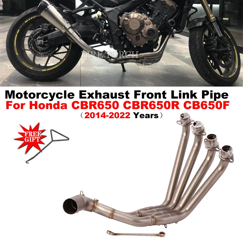 

Motorcycle Exhaust Slip-On Front Link Pipe Moto System For Honda CBR 650R 650 CBR650F CBR650 CB650F 2014 - 2022 Escape Tube