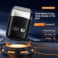 MOTAWISH Mini Electric Shaver Digital Display Two-speed Adjustable TYPE-C Charging Shaver Three-headed Shaver
