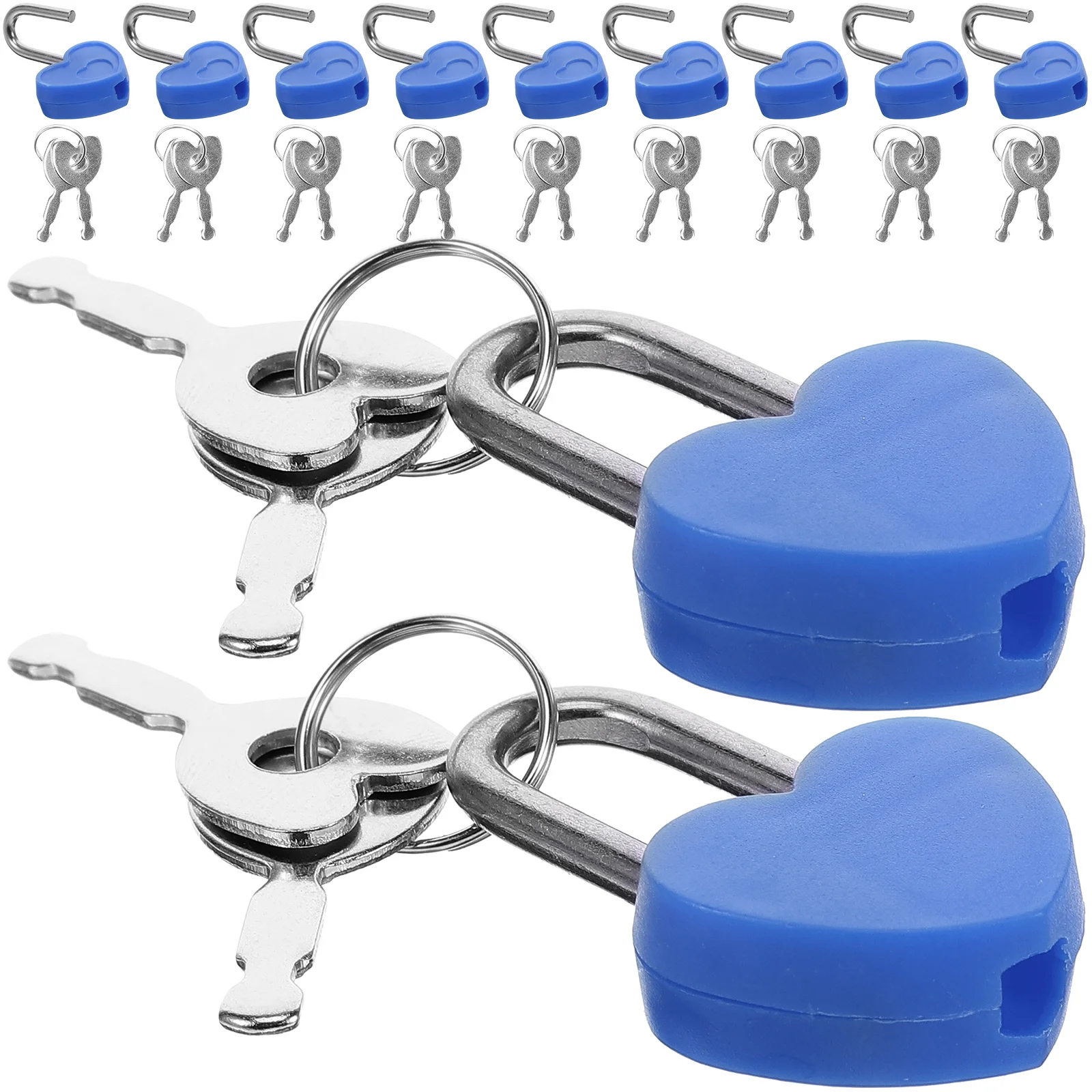 

24 Mini Heart Shaped Padlock Plastic Alloy Lightweight with 2 Keys for Piggy Bank Diary Book Suitcase Luggage Travel Locks