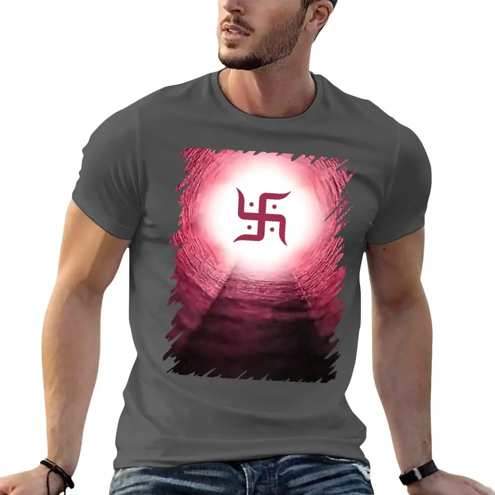 Hinduism (Swastika) T-Shirt sweat anime clothes mens funny t shirts anime clothes new in tops & tees heavyweight Male Cartoon