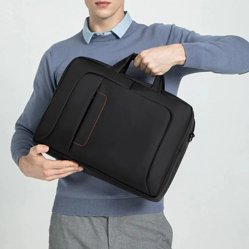 Fashion Large Capacity Men's Briefcase Business Handbag Waterproof 15.6"Inch Laptop Office Male Shoulder Messenger Bag