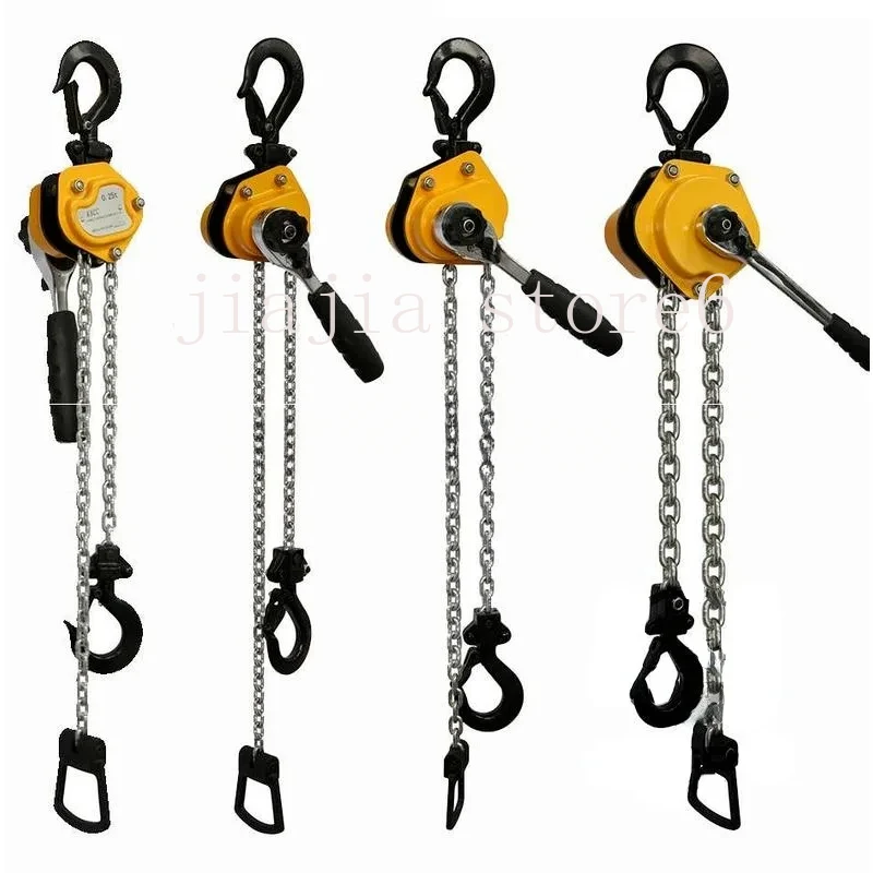 Mini Hand Chain Hoist Hook Mount Capacity Lift Portable Manual Lever Block Lifting Hand-cranked Gourd 0.25/0.5 Ton 1.5/3Meter