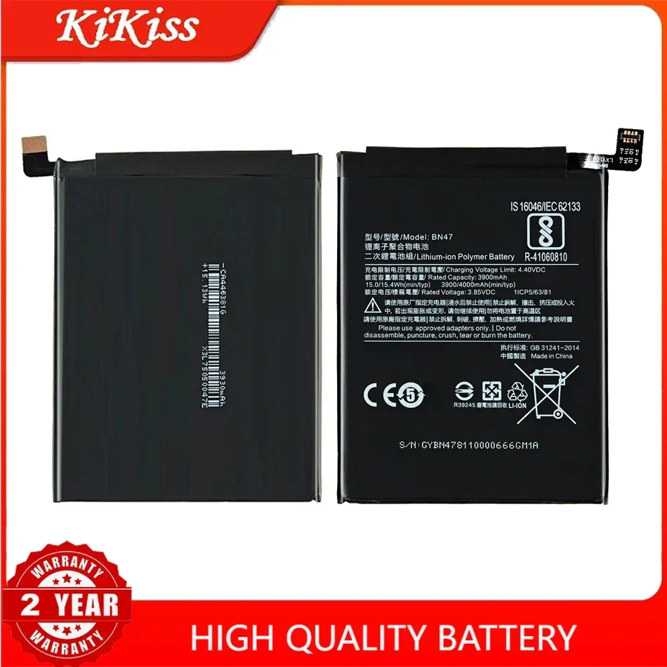 Battery BN47 for Xiaomi Redmi 6 Pro 6Pro / Mi A2 Lite Mi A2Lite Phone Replacement Batteries