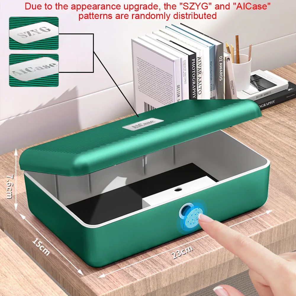 AICase Biometric Fingerprint Storage Box – Portable Safe With Morse Code Backup, USB Rechargeable, Holds 50 Prints