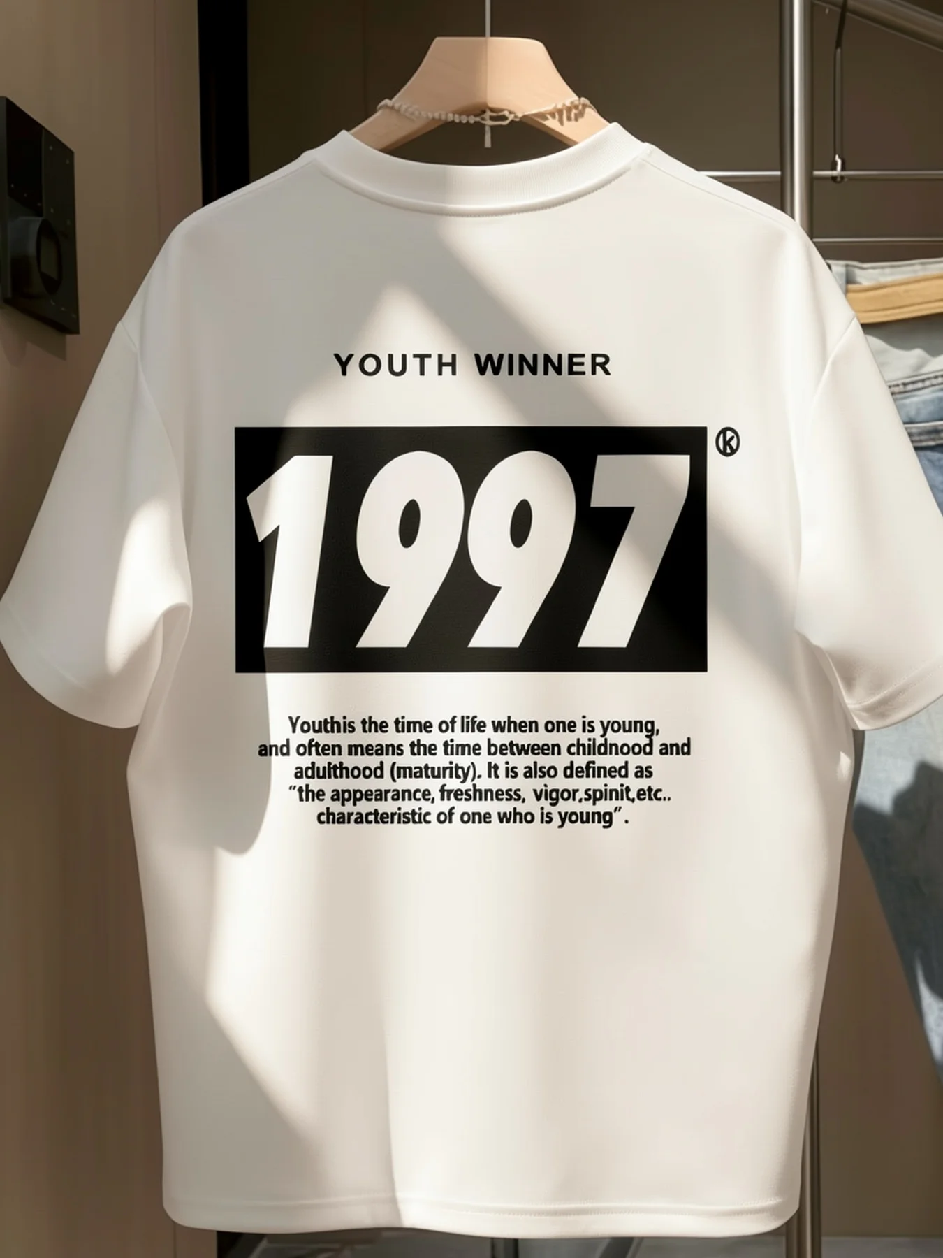 1997 Letter Print T-Shirt Summer Men's Tracksuit O-Neck Short Sleeve Pullover Breathable Sportswear Harajuku Fashion Streetwear
