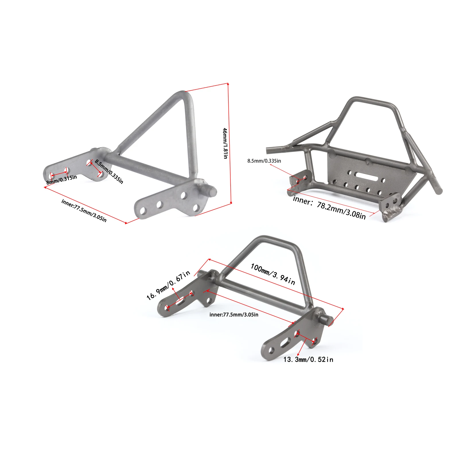 Ultra Hard Titanium Alloy Bumper Front Bumper Hand Welding Bull Bar for 1/10 RC Crawler Vanquish VS4-10 Phoenix