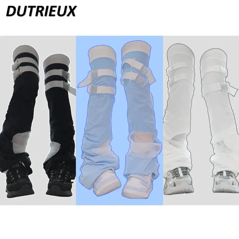 Sweet Cute Girl Versatile Knee Leg Cover Handmade Functional Splicing Lock Thin Spring Autumn Elastic Thigh High Leg Warmers