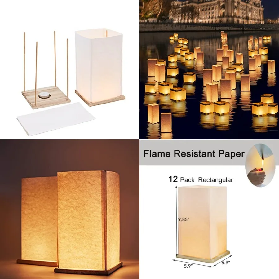 

Pack Floating Lanterns Rectangle Sets, Outdoor Lanterns Decorative with Waterproof, Floating Candles for Pool, River, Memorials