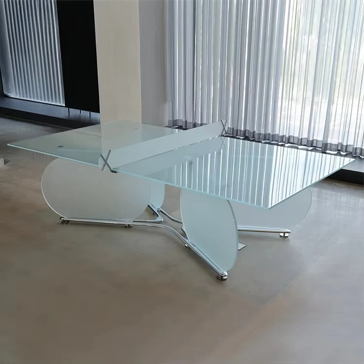 Factory Wholesale Best Selling Crystal Glass and Stainless Steel Indoor and Outdoor Table Tennis Tables