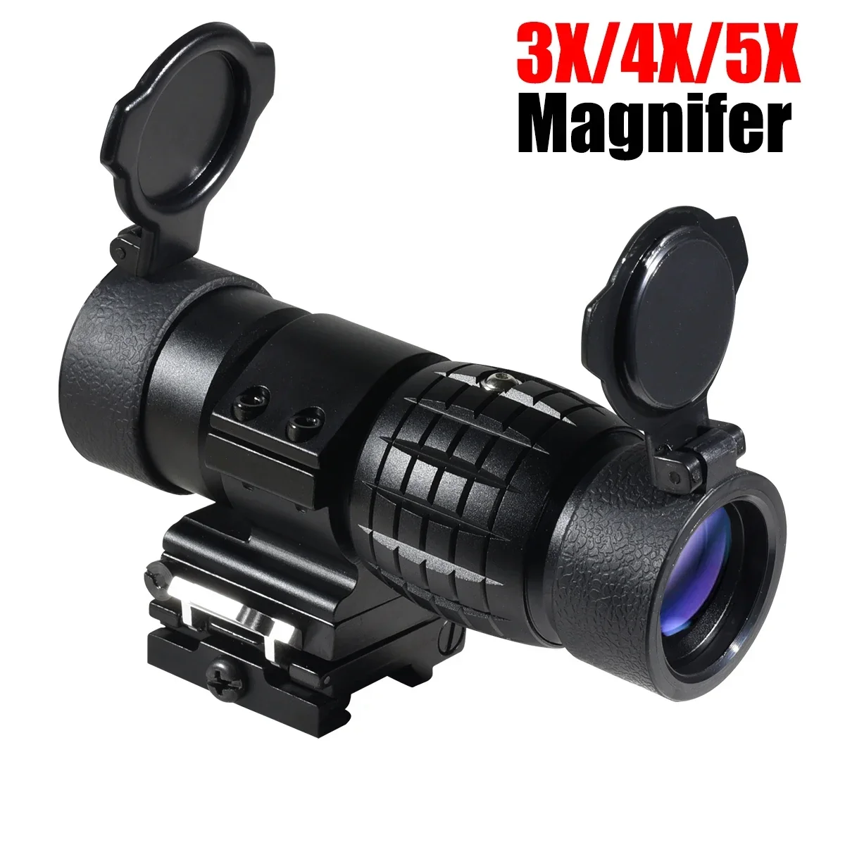 

3x 4x 5x Magnifier Optics Red Dot Sight with Flip-up Mount Up Cover Tactical Hunting Scope Fit 20MM Rail Mount