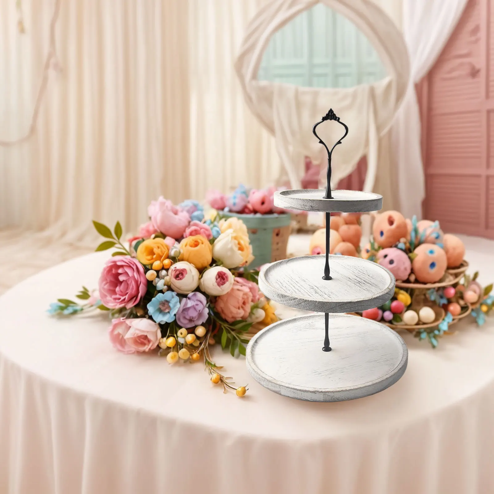 Dessert Table Stand 3-layer Cake Stand Baby Showers Birthdays Sturdy And Stable Design Attractive Colors Large Capacity