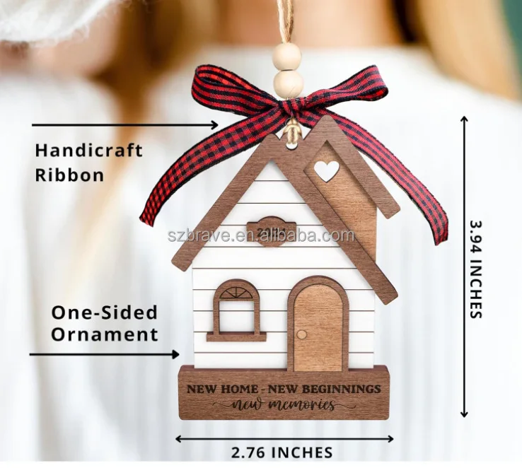 New Arrival House Warming  New  Housewarming Gift Presents Wooden New  Ornament 2024 for Christmas