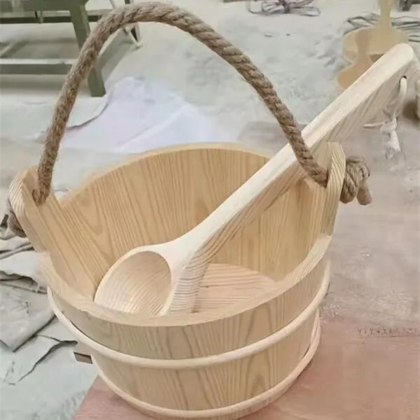 Natural Wood 4L Sauna Barrel with Ladle  Cedar Steam Bucket for Detox, Weight Loss, and Skin Care at Home