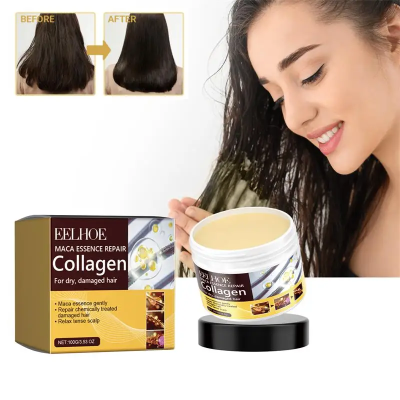

Collagen Keratin Hair Care Mask Treatment Dry Damaged Hair Revitalize Hair Straighten Soft Smooth Moisturize Hair Care Products