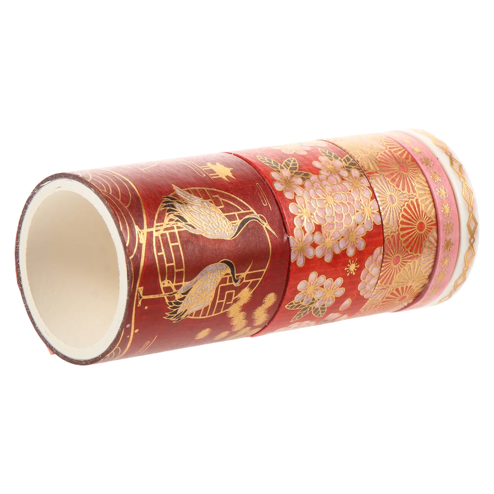 5 Rolls Japanese-style Tape Crane Washi Student Decor Masking Paper Double-sided Decorative DIY Craft