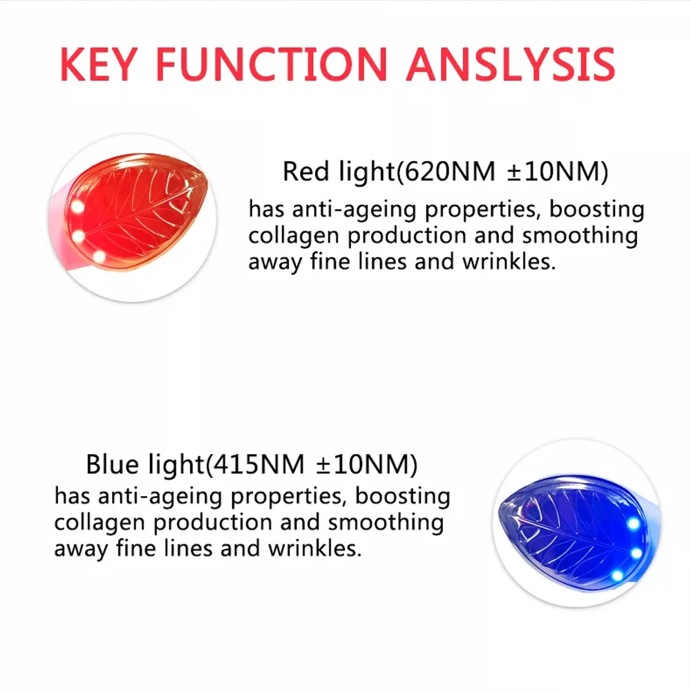 EMS Microcurrent Face Lifting Massager Eye Facial Vibrating Massage Device Red Blue LED Light Anti Wrinkle Galvanic Machine