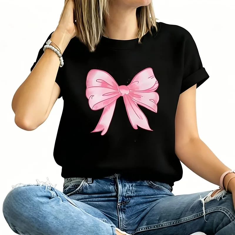 Simple Sheep and Slogan Print Women's Plus Size T-Shirt 100% Cotton 220g