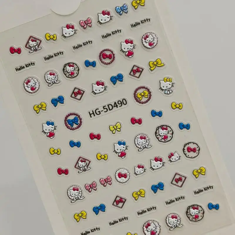 1 pz Kawaii Rosa Amore Hello Kitty Unghie Artistiche Adesivi Per Le Ragazze Carino Kuromi Hello Kitty Gatto Decalcomanie Per Unghie Adesivo Manicure Supplie