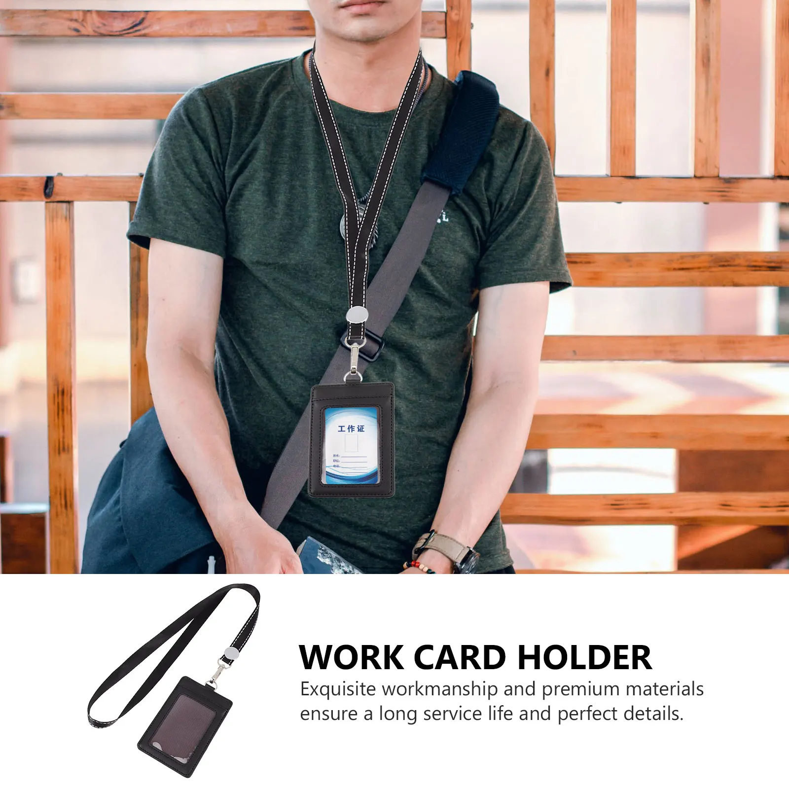 

ID Card Holder Large Size Waterproof Badge Cover Office Use Entrance Cards Holder Lightweight Easy Assemble