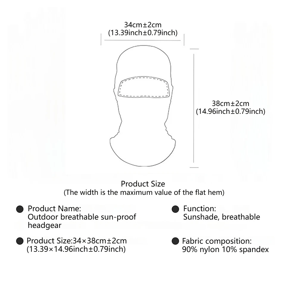 GTUBIKE Breathable Balaclava Hat High Elastic Motorcycle Full Face Mask Bicycle Ski Motorcycle Helmet Inner Cap Scarf Headgear