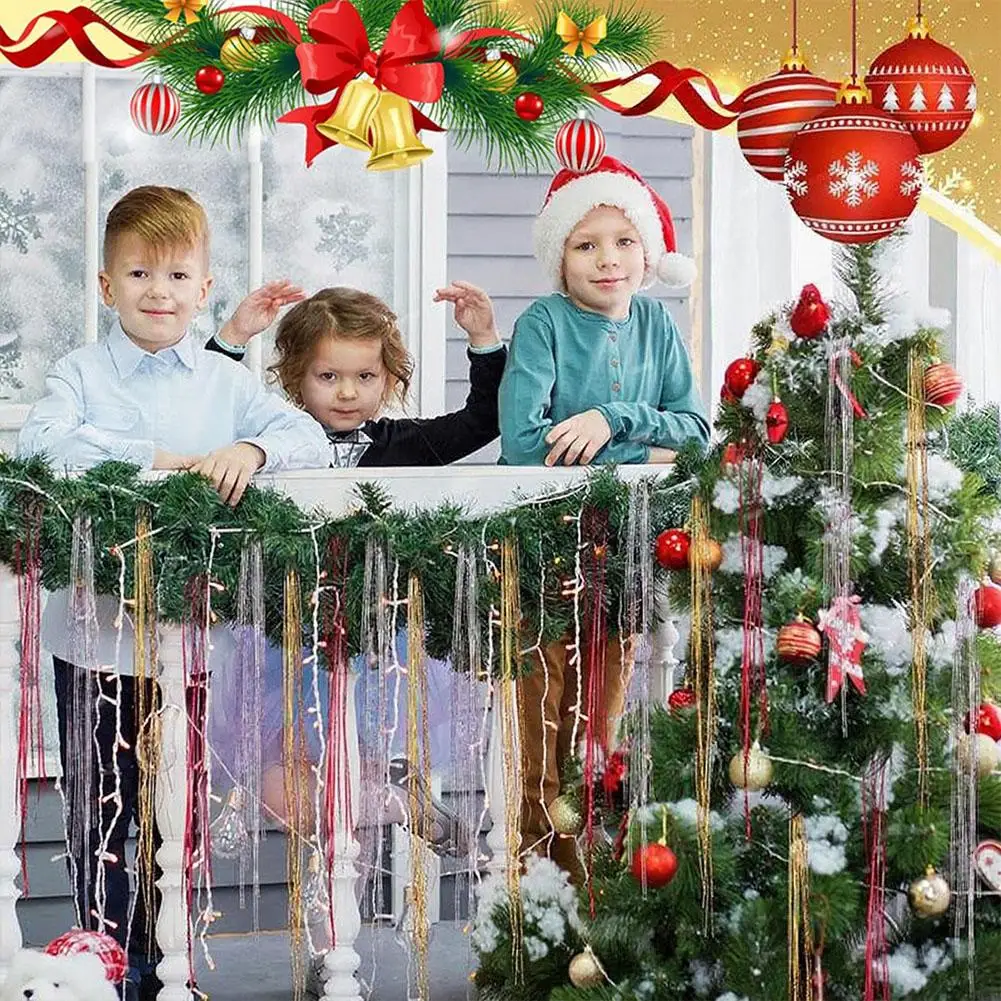 5000 Stränge Eiszapfen Schillerndes Lametta Folie Fransengirlande für Weihnachten Weihnachtsbaum Abschlussfeier Zubehör Urlaubsdekoration – Detail 18