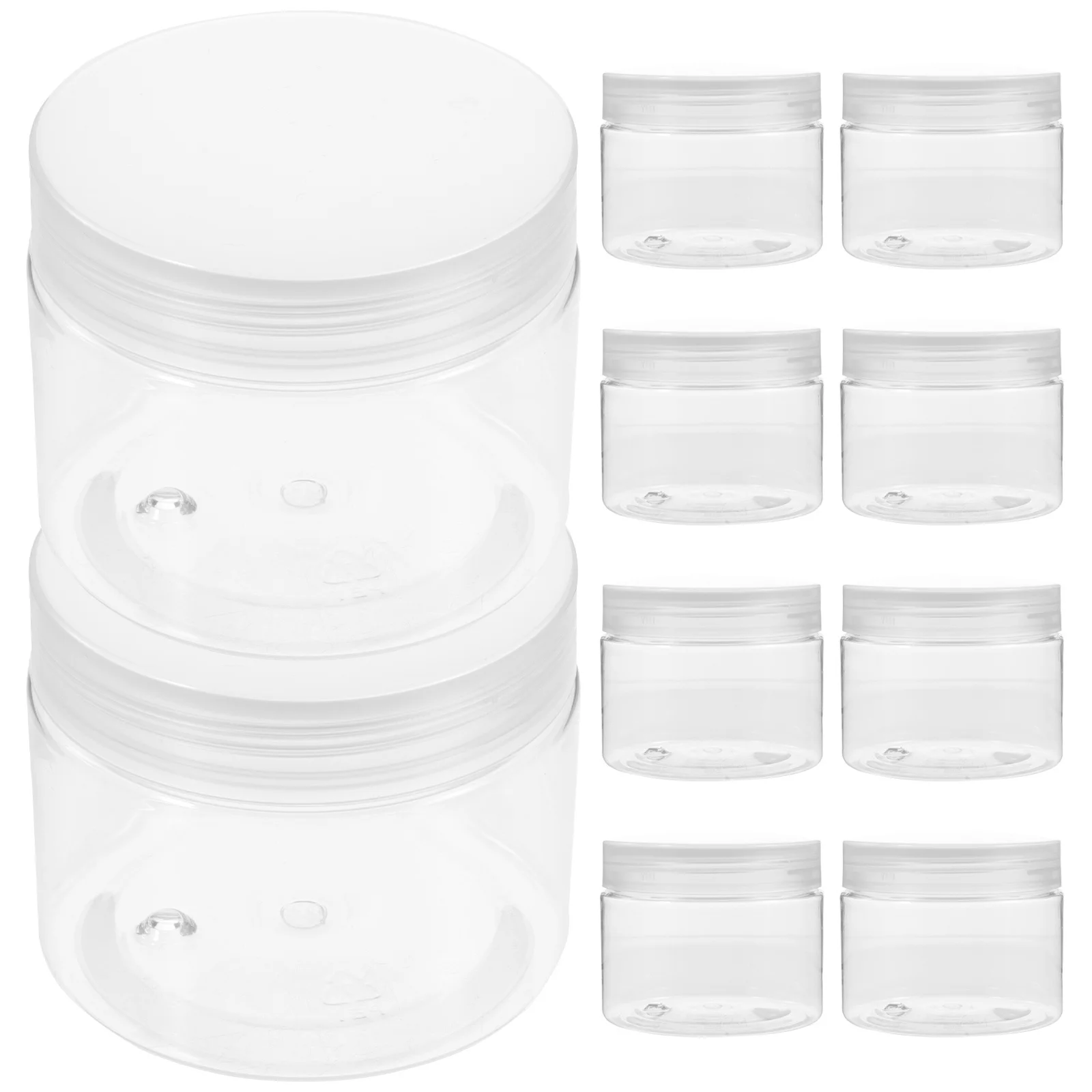 

10Pcs Clear Sealing Jars Pet Cylindrical Containers Leak-Proof for Kitchen Food Storage Tea Coffee Candy Spices