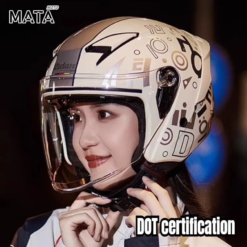 

Retro Motorbike Helmets DOT 3/4 Open Face Motorcycle Vintage Chopper Bike Cascos Scooter Capacete De Moto