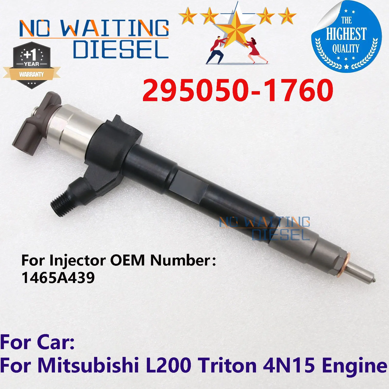 4PCS 295050-1760 Automobile Engine Part 2950501760 Fuel Injector OEM Number 1465A439 For Mitsubishi L200 Triton 4N15 Engine