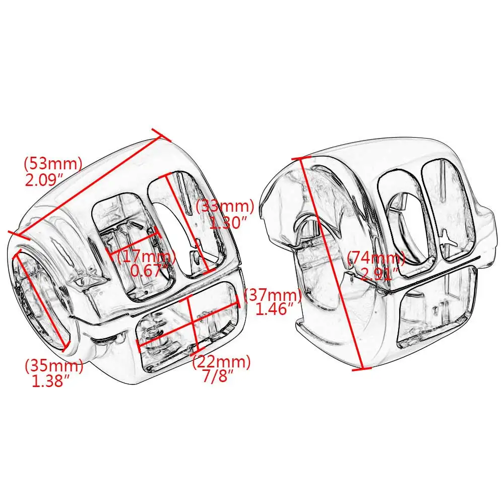 For Harley Sportster Softail Fat Boy Touring Road King  Dyna 1996–2017 Motorcycle Handlebar Control Switch Housing Cover