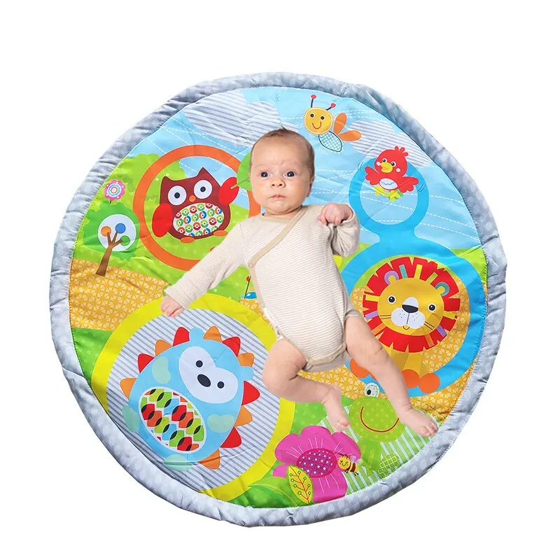 Baby Play Gym Play Mat Tummy Time Fitness Frame Activity Rack with 5 Detachable Toys Newborn Sensory Skill Development Kids Rug