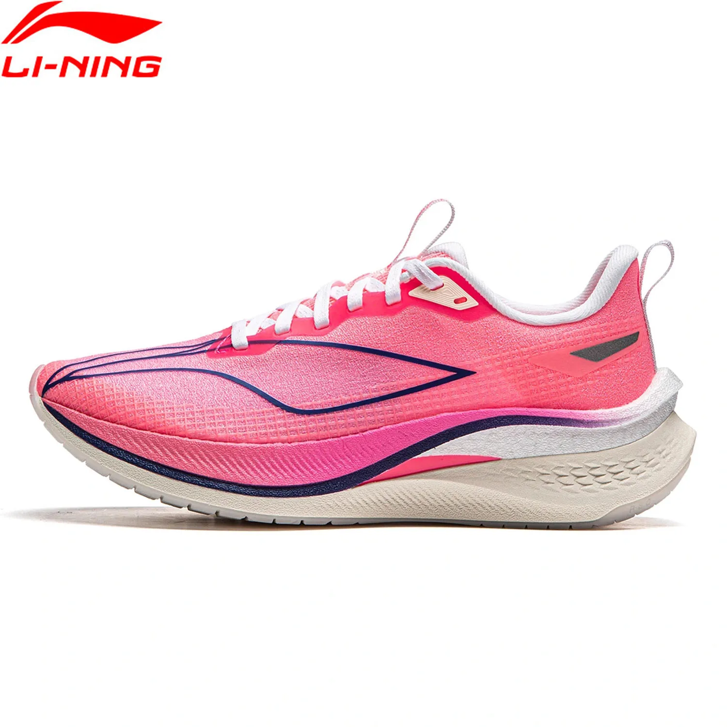 Li-ning-女性の通気性のあるレースのランニングシューズ,軽いフォームのエアクッションシューズ,エコロジー,赤,hare 7 pro,arp002