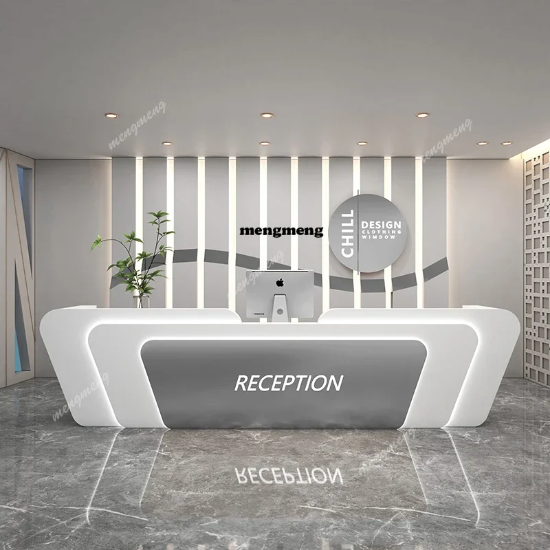 

Italian Minimalist Checkout Counter Nordic Luxury Beauty Salon Medical Reception Desks Training Institution Office Furniture E13