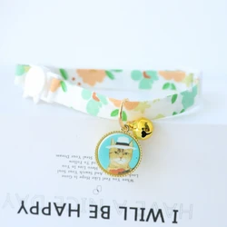 Collar lujo para gatos y perros con campana, hebilla seguridad