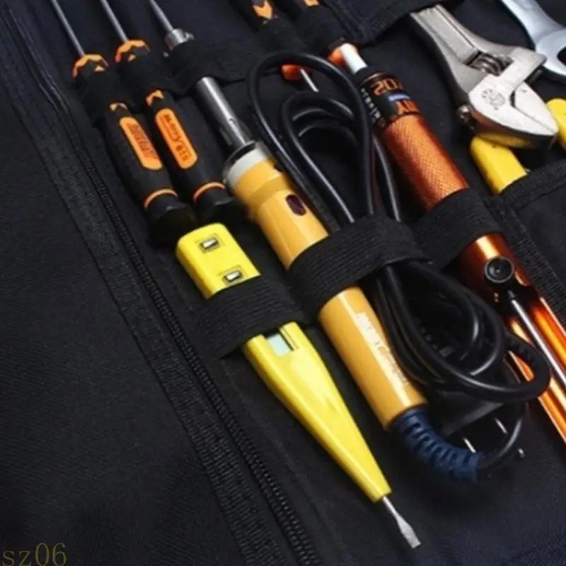 

Q2Q4 Waterproof Roll Up Electrician Tool Bag Featuring Multiple Compartments and Reinforced Base for Outdoor Construction Work
