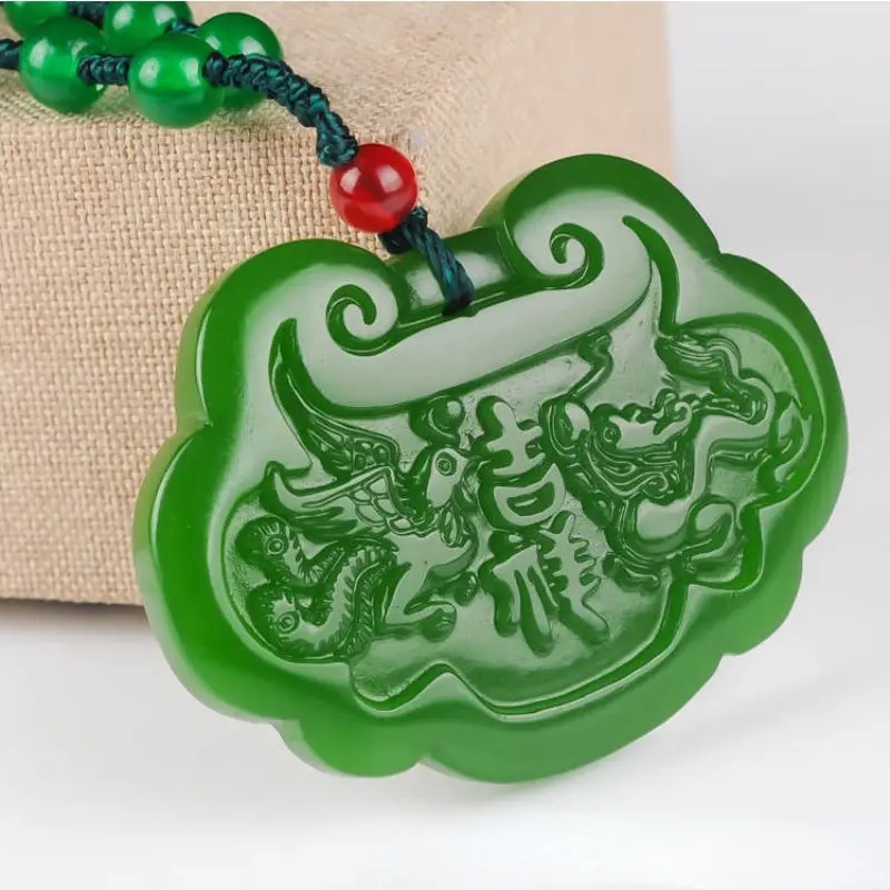 

Hotan Jade Jasper Ruyi Lock Pendant Spinach Green Auspicious Long Life Lock jade pendant necklace Men's and Women's Pendants