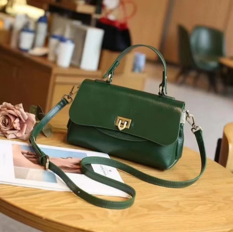 Genuine Leather Tote Bag Women Brand High Quality Solid color Cow Leather handbag Female Shoulder Crossbody Bags