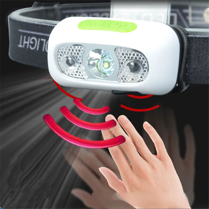 10000Lm Powerfull Headlamp Rechargeable LED Headlight Body Motion Sensor Head Flashlight Camping Torch Light Lamp With USB