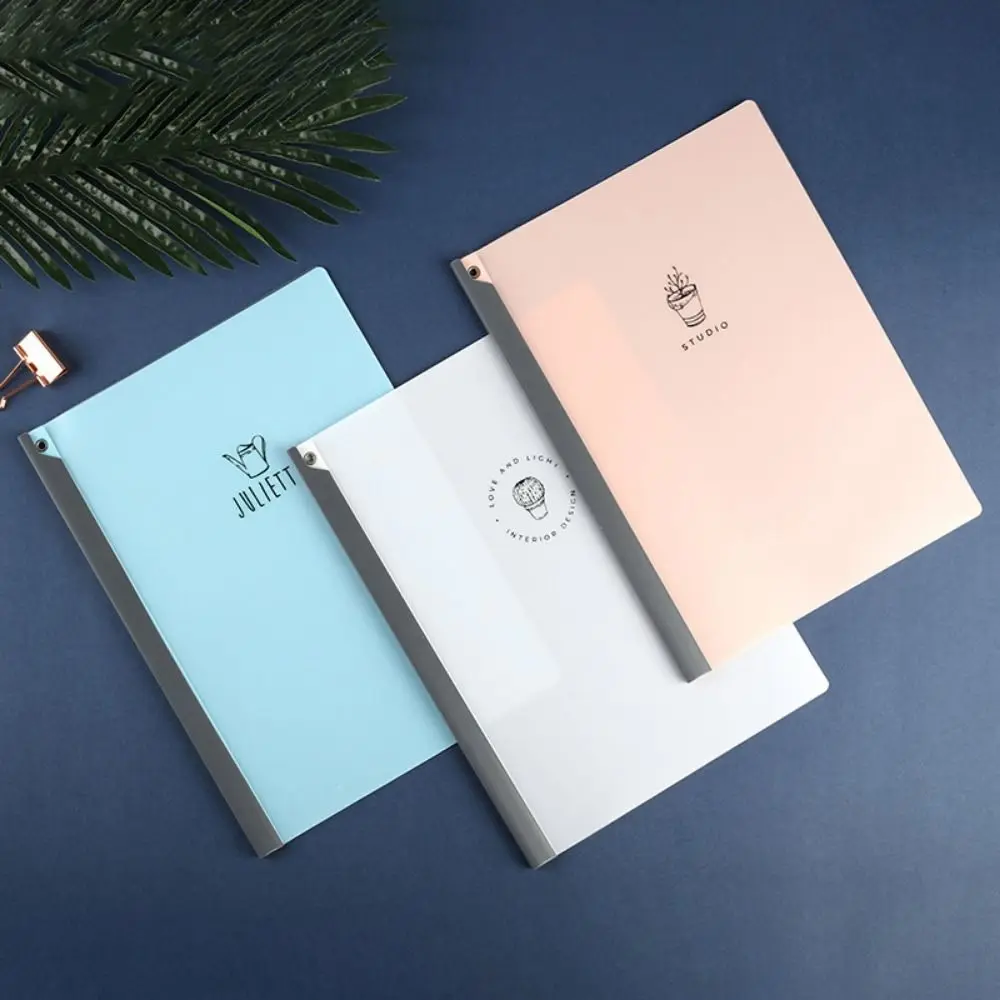 Document Folder 90 ° Rotation A4 Draw Rod Folder Large Capacity Thickened Test Paper Storage Clip Plastic Pull Rod Clip School