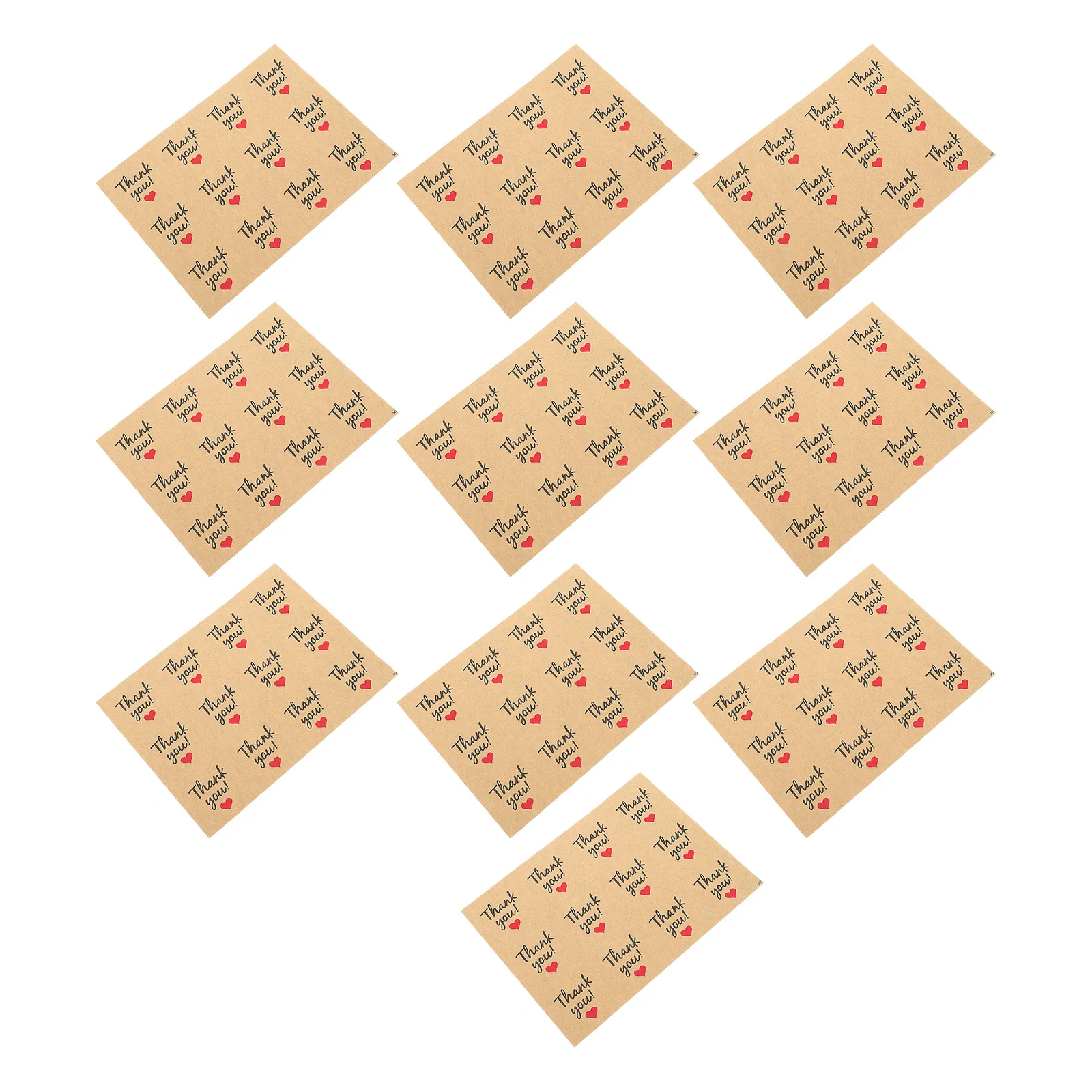 

10 Sheets Thank You Stickers Label Decorations Adhesive Baking Packing Labels Sealing