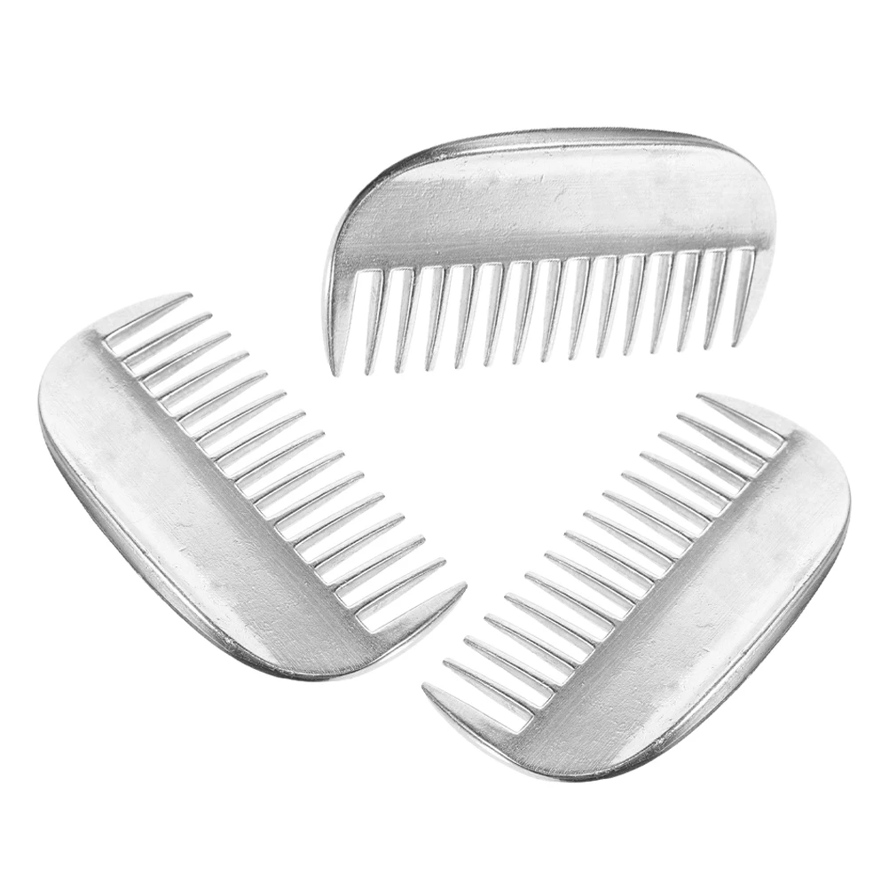 

3pcs Comb Wide Tooth Deshedding Brush For Cats Dogs Horses Polished Surface Antistatic Ergonomic Handle Pet Grooming Tool Dog
