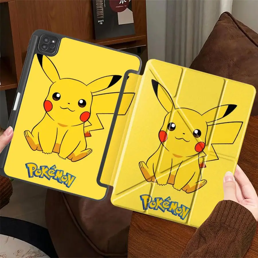 Etui na tablet z motywem Pikachu z kreskówki Pokemon, pokrowiec na iPad Air 4 5 M3 M2 1 2 M4 11 cali Pro 2025 Mini 6 7 Pro 11. generacji 10. generacji 9. generacji 8. generacji — zdjęcie produktu 2