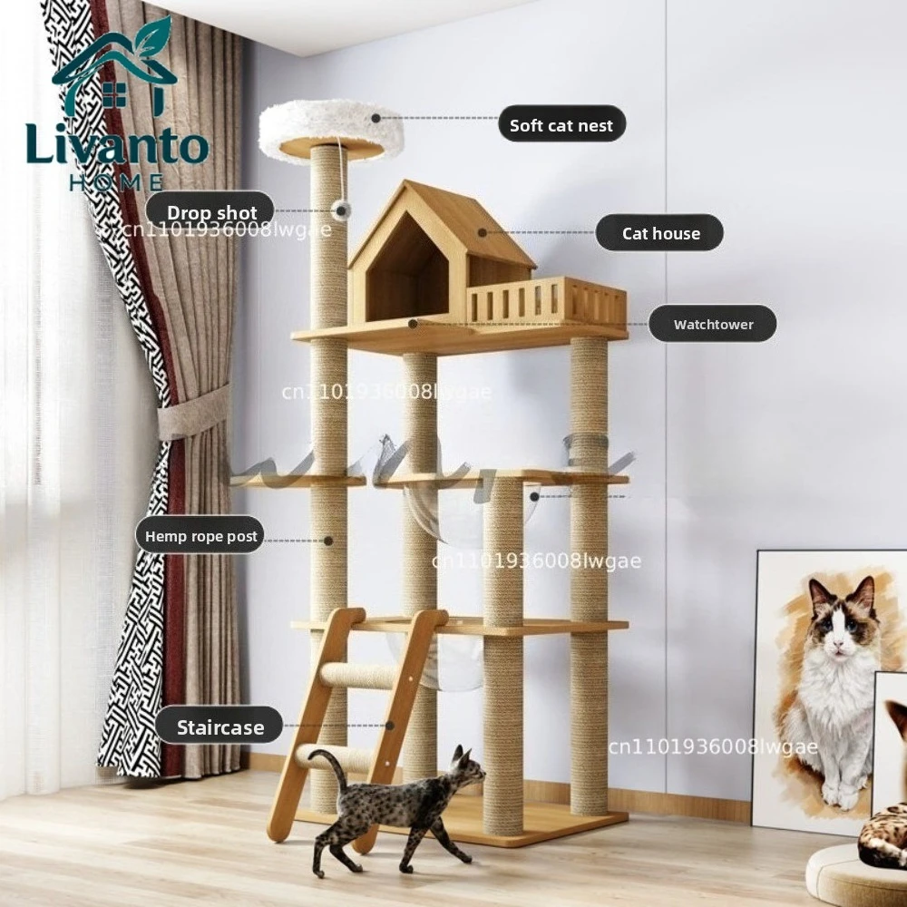 

Cat Climbing Frame, Nest Tree Integrated Large,Cat Scratching Board Tongtian Pillar, Climbing Frame