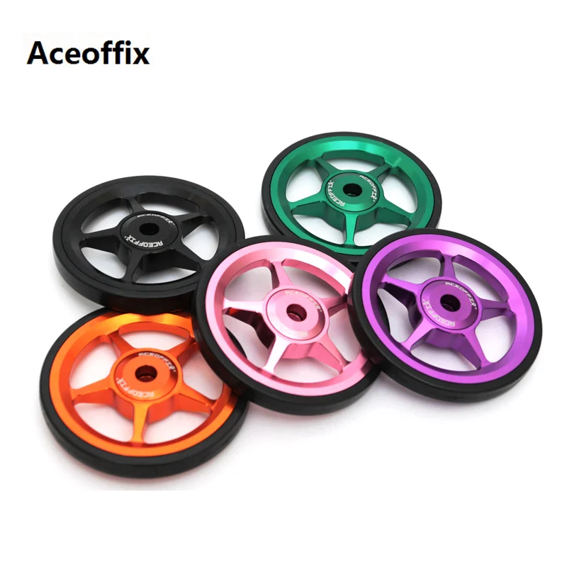 

Подшипник ступицы из сплава Aceoffix Easyw с титановыми винтами 60 мм для Brompton Trifold, аксессуары для складных велосипедных роликов, Ezwheel