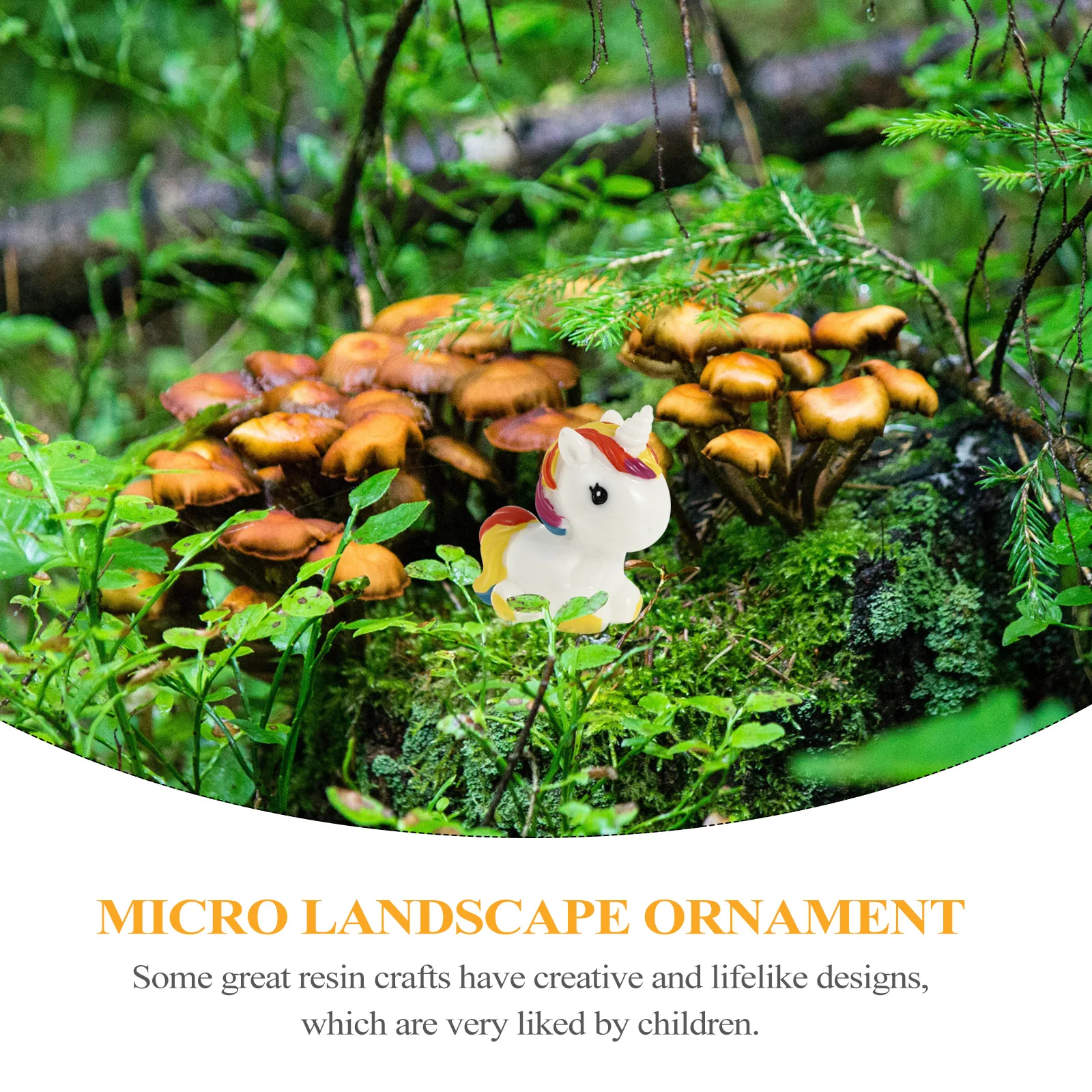 

4 Pcs Colored Unicorn Small Garden Decoration Resin Mini Figures Statue Moss Landscape Unicorns Figurines