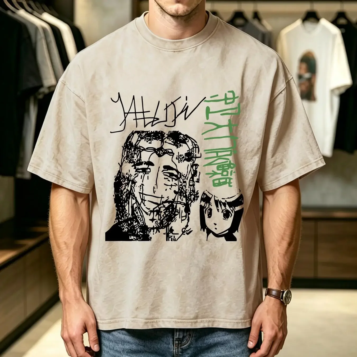 washed T Shirt Limited Yabujin Bootleg Concept vintage Washed Soft Breathable Slightly Top For Everyday Wear Unisex fashion
