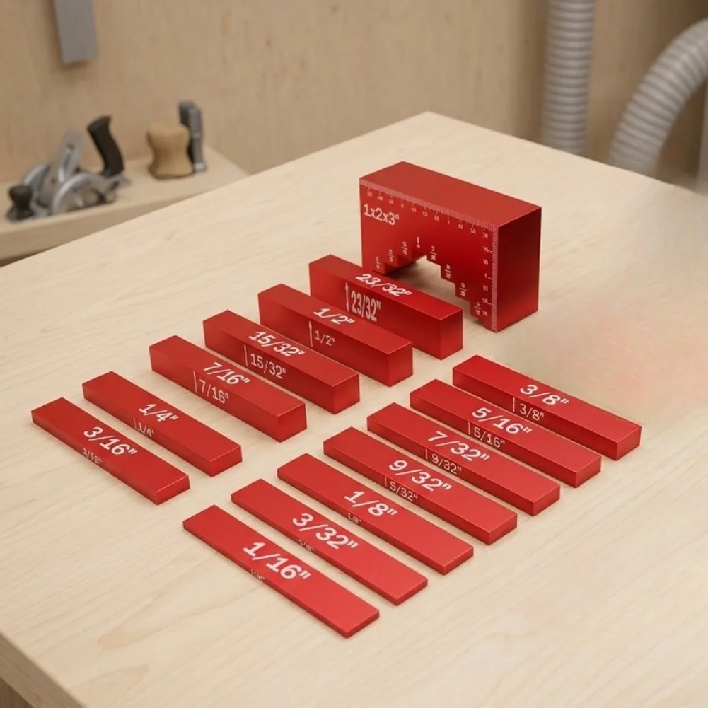 1Set Multi-Functional Gauges Setup Blocks Height Gauge Clear Scale Markings For Table Saw Routers Woodworking Machines