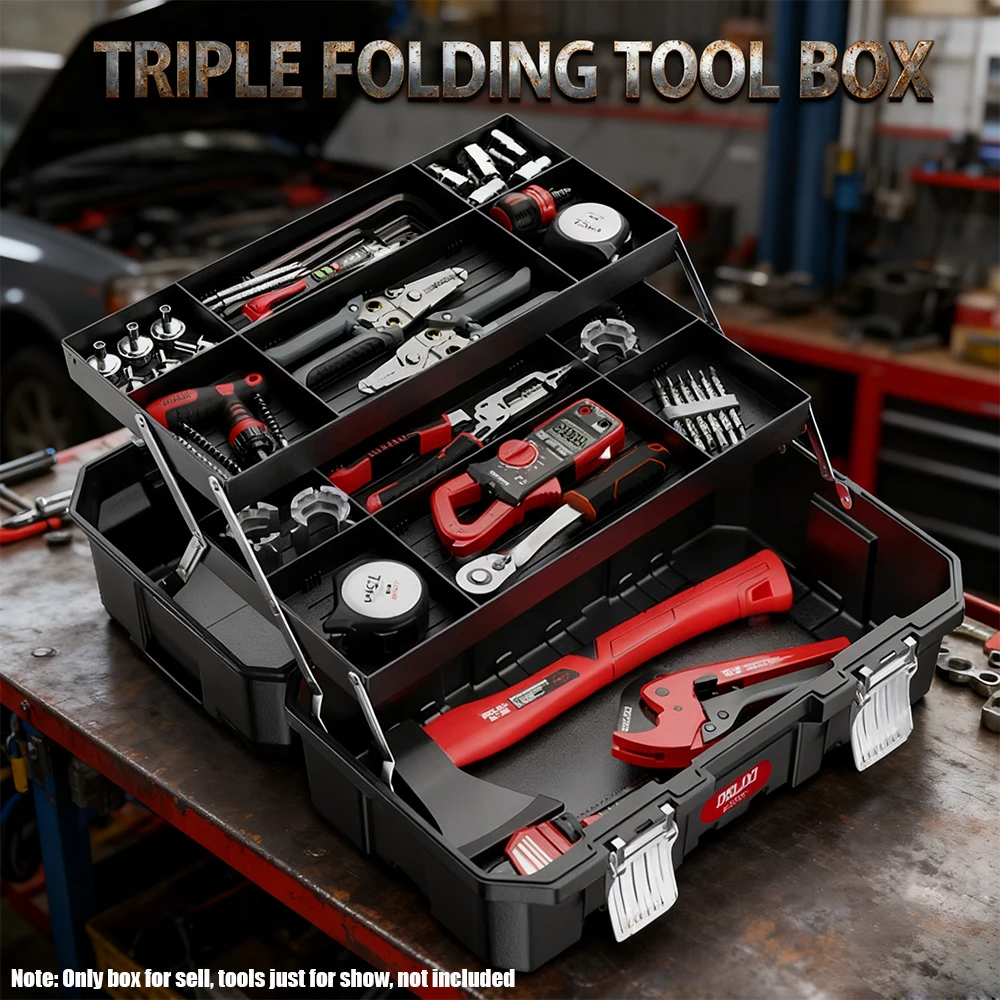 

Ящик для инструментов, многофункциональный складной ящик для инструментов, портативный чехол для хранения инструментов, художественная коробка для электрика, многослойный складной органайзер