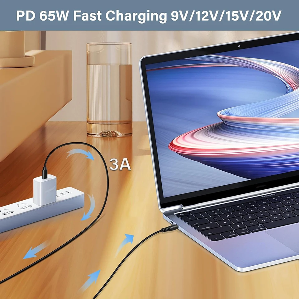 1.5M kabel do ładowarki USB C PD typ-C męski do dc5.5 x 2.1 5.5x2.5mm 9V 12V 15V 20V kabel zasilający zasilania do routerów kamera przemysłowa do