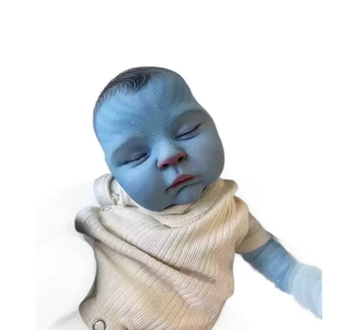 19 cali Brzoskwinie Avatar Realistyczna noworodkowa lalka Reborn Rozmiar dziecka Prawdziwy obraz Ręcznie robiona skóra 3D Rysuj włosy Widoczne żyły