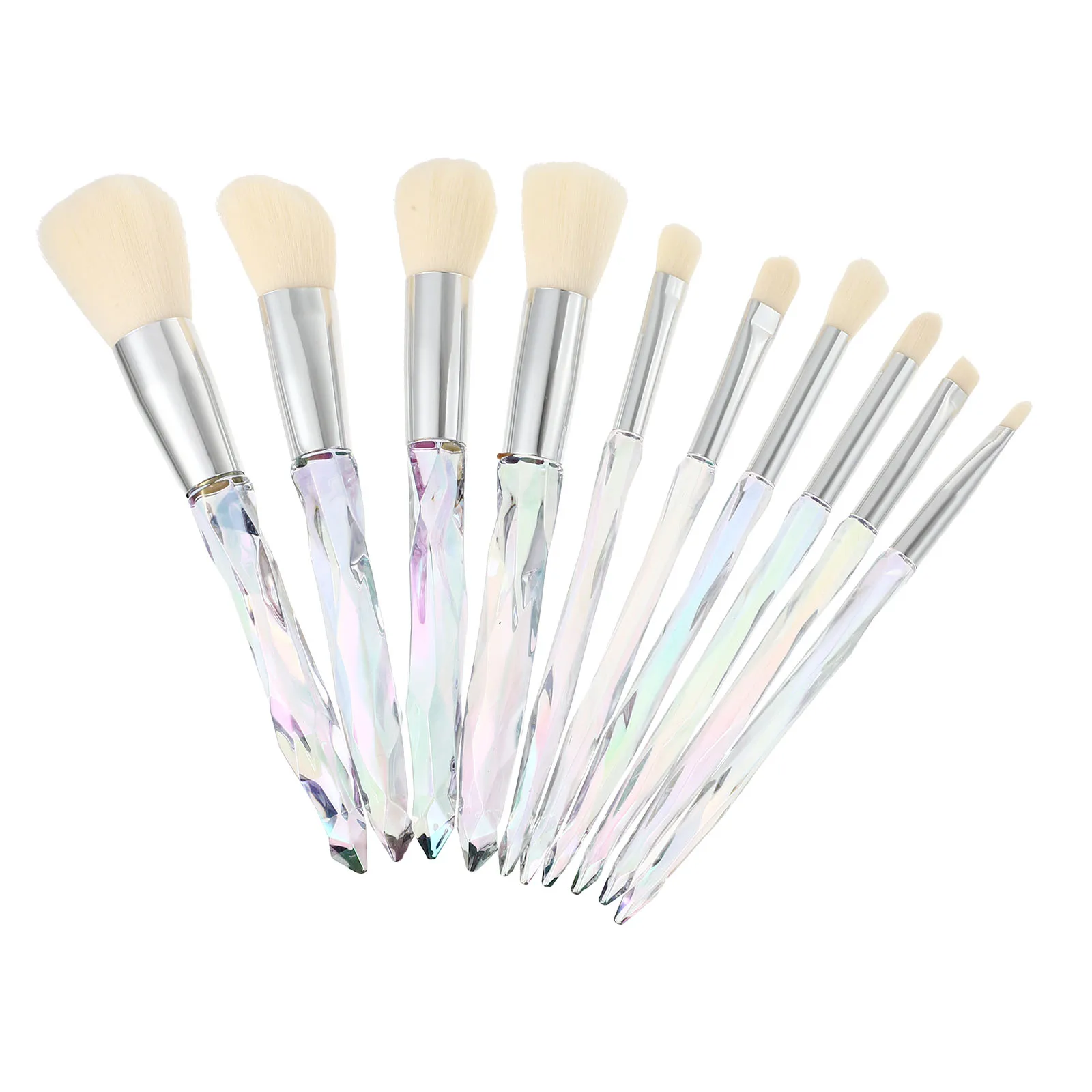 

1set PVC Crystal Beauty Brushes Makeup Brush Set Beauty Tools for Liquid Foundation Cosmetics Easy Clean Reusable
